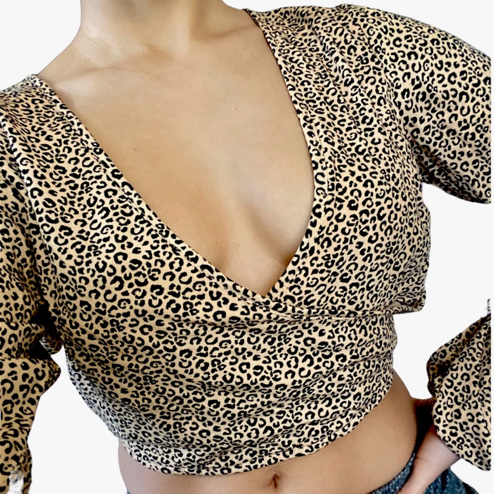 Cheetah Wrap Crop Top